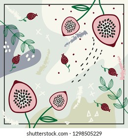 Silk scarf with floral pattern