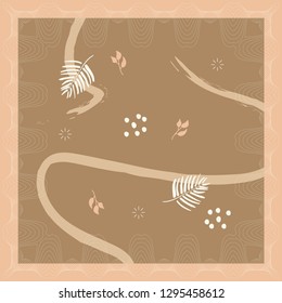 Silk scarf with florals pattern