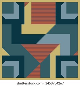 Silk scarf with a geometric pattern design