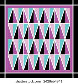 Silk scarf geometric pattern. Vector Illustration.