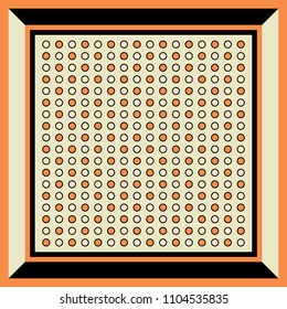 silk scarf geometric square with dots pattern
