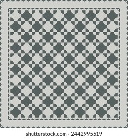 Seidenschal mit Geometrie-Kreis-Design-Motiv. Quadratische Schals