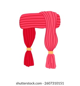 silk scarf kid cartoon. cashmere plaid, infinity pashmina, neck cozy silk scarf kid sign. isolated symbol vector illustration