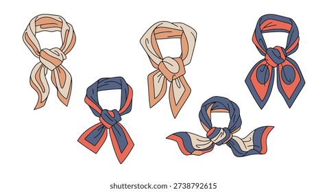 Silk Scarf Line art creative smooth abstract vector