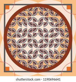 Silk scarf mosaic pattern on circle