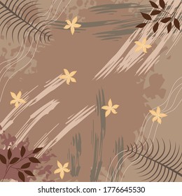 Silk scarf pattern design with floral abstract style. Design useful for hijab, kerchief, bandana, fabric, fashion, shawl, wallpaper, bed cover, etc.