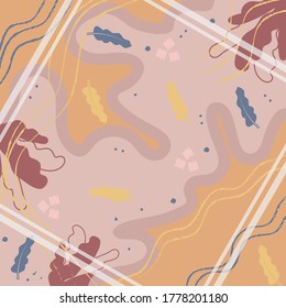 Diseño de patrones de bufanda de seda con estilo abstracto floral y geométrico. Diseño útil para hijab, pañuelo, bandana, tela, moda, chal, papel pintado, cubierta de cama, etc.