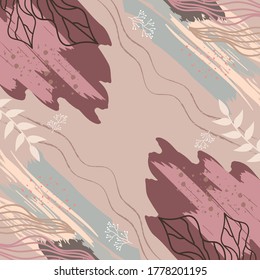 Silk scarf pattern design with floral abstract style. Design useful for hijab, kerchief, bandana, fabric, fashion, shawl, wallpaper, bed cover, etc.