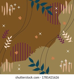 Silk scarf pattern design with floral abstract style useful for hijab, kerchief, bandana, fabric, fashion, shawl, wallpaper, bed cover, etc