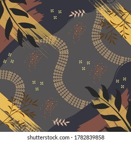 Seidenschal-Muster-Design mit floralem abstraktem Stil, der für Hijab, Kerchie, Bandana, Stoff, Mode, Schal, Tapete, Bettüberzug usw. nützlich ist