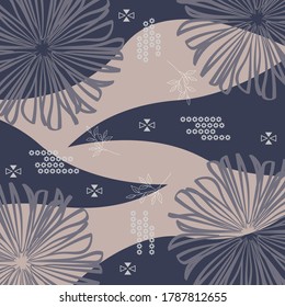 Seidenschal-Muster-Design mit floralem abstraktem Stil, der für Hijab, Kerchie, Bandana, Stoff, Mode, Schal, Tapete, Bettüberzug usw. nützlich ist