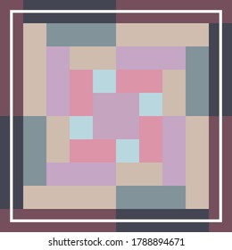 Silk scarf pattern design with geometric abstract style useful for hijab, kerchief, bandana, fabric, fashion, shawl, wallpaper, bed cover, etc