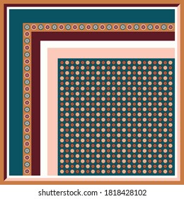 Diseño de patrones de bufanda de seda ilustración vectorial textil