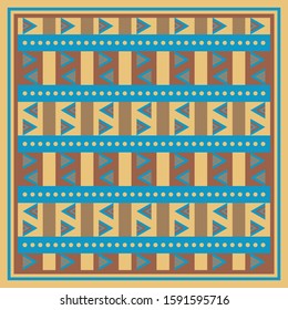 Silk scarf pattern with dots and triangle design motif