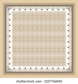 Patrón de bufanda de seda con estilo étnico. diseño decorativo de bufanda. bufanda de hijab. Diseño de chales modernos.