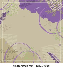 Silk scarf pattern with floral abstract design style