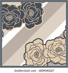 Silk scarf pattern with flower design