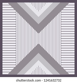 Silk scarf pattern with triangle and diagonal lines