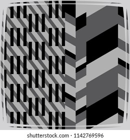 Silk scarf with striped lines pattern on black