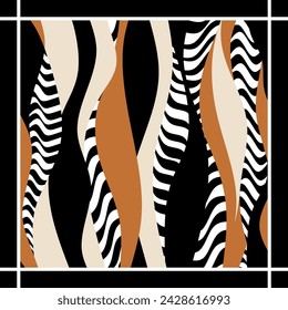 Silk scarf wave pattern. Vector Illustration.