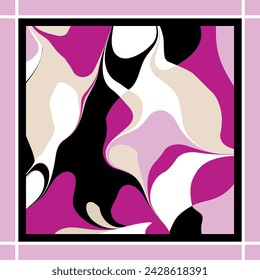Silk scarf wave pattern. Vector Illustration.