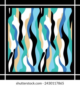 Silk scarf wave pattern. Vector Illustration.