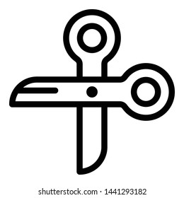 Silk scissors icon. Outline silk scissors vector icon for web design isolated on white background