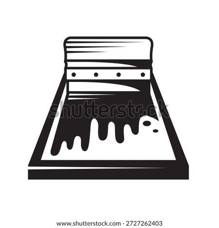 silk screen printing icon with squeegee isolated on white background