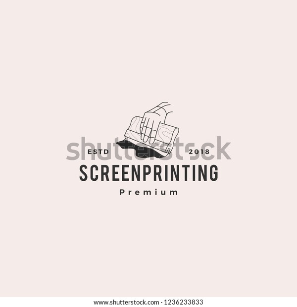 Silk Screen Printing Vector Logo Template Stock Vector (Royalty Free