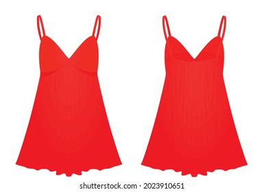 Silk sleeping dress. vector illustration