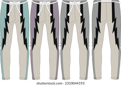 Silk Slim Pants for Men tech pack vector template