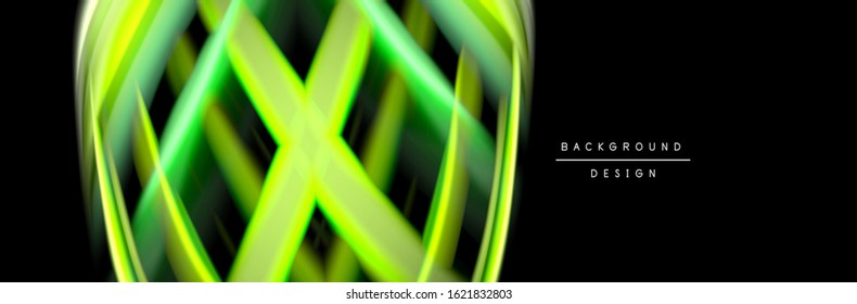 Silk and smooth flow wave poster design. Color waves, liquid style lines and shapes in black color background. Vector Illustration For Wallpaper, Banner, Background, Card, Book, Illustration, landing