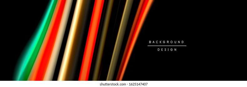 Diseño de afiches de ondas de flujo suave y seda. Olas de color, líneas de estilo líquido y formas de fondo de color negro. Ilustración vectorial para papel de escritorio, pancarta, fondo, tarjeta, libro, ilustración, aterrizaje
