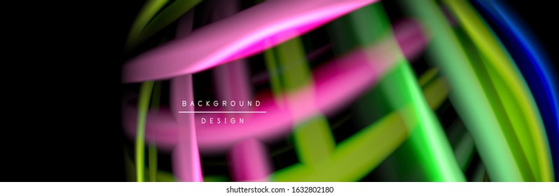 Diseño de afiches de ondas de flujo suave y seda. Olas de color, líneas de estilo líquido y formas de fondo de color negro. Ilustración vectorial para papel de escritorio, pancarta, fondo, tarjeta, libro, ilustración, aterrizaje