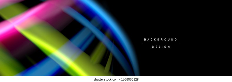 Diseño de afiches de ondas de flujo suave y seda. Olas de color, líneas de estilo líquido y formas de fondo de color negro. Ilustración vectorial para papel de escritorio, pancarta, fondo, tarjeta, libro, ilustración, aterrizaje