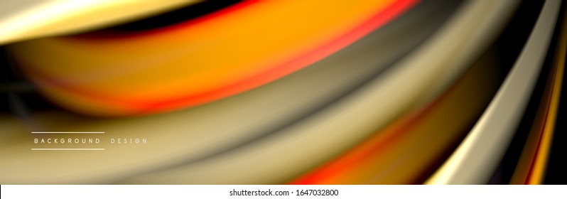 Diseño de afiche de onda de flujo suave y seda. Olas de color, líneas de estilo líquido y formas en color negro. Ilustración vectorial para papel tapiz, pancarta, fondo, tarjeta, libro, ilustración, aterrizaje