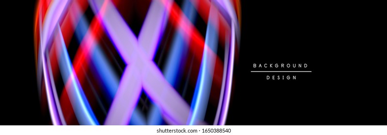 Silk and smooth flow wave poster design. Color waves, liquid style lines and shapes in black color background. Vector Illustration For Wallpaper, Banner, Background, Card, Book, Illustration, landing