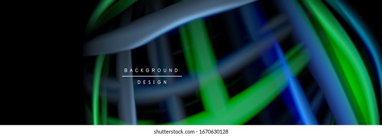 Diseño de afiche de onda de flujo suave y seda. Olas de color, líneas de estilo líquido y formas en color negro. Ilustración vectorial para papel tapiz, pancarta, fondo, tarjeta, libro, ilustración, aterrizaje