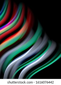 Seda líneas suaves sobre ondas de color líquido y negro. Ilustración vectorial para papel tapiz, cartel, fondo, tarjeta, libro, ilustración, página de inicio, portada, cartel, cartel, pancarta, volante, diseño