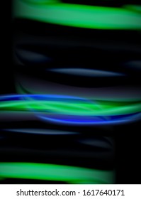 Silk smooth lines on black, liquid fluid color waves. Vector Illustration For Wallpaper, Banner, Background, Card, Book, Illustration, landing page, cover, placard, poster, banner, flyer, design
