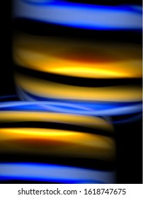 Silk smooth lines on black, liquid fluid color waves. Vector Illustration For Wallpaper, Banner, Background, Card, Book, Illustration, landing page, cover, placard, poster, banner, flyer, design
