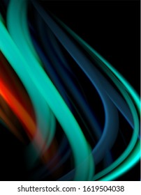 Seda líneas suaves sobre ondas de color líquido y negro. Ilustración vectorial para papel tapiz, cartel, fondo, tarjeta, libro, ilustración, página de inicio, portada, cartel, cartel, pancarta, volante, diseño