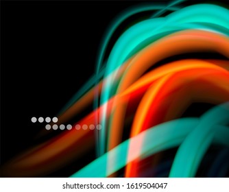 Seda líneas suaves sobre ondas de color líquido y negro. Ilustración vectorial para papel tapiz, cartel, fondo, tarjeta, libro, ilustración, página de inicio, portada, cartel, cartel, pancarta, volante, diseño