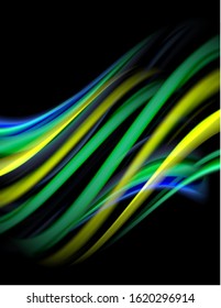 Seda líneas suaves sobre ondas de color líquido y negro. Ilustración vectorial para papel tapiz, cartel, fondo, tarjeta, libro, ilustración, página de inicio, portada, cartel, cartel, pancarta, volante, diseño