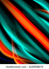 Silk smooth lines on black, liquid fluid color waves. Vector Illustration For Wallpaper, Banner, Background, Card, Book, Illustration, landing page, cover, placard, poster, banner, flyer, design