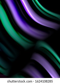 Silk smooth lines on black, liquid fluid color waves. Vector Illustration For Wallpaper, Banner, Background, Card, Book, Illustration, landing page, cover, placard, poster, banner, flyer, design