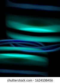 Silk smooth lines on black, liquid fluid color waves. Vector Illustration For Wallpaper, Banner, Background, Card, Book, Illustration, landing page, cover, placard, poster, banner, flyer, design