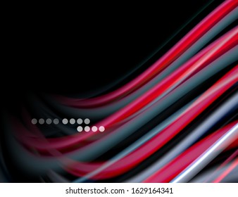 Seda líneas suaves sobre ondas de color líquido y negro. Ilustración vectorial para papel tapiz, cartel, fondo, tarjeta, libro, ilustración, página de inicio, portada, cartel, cartel, pancarta, volante, diseño