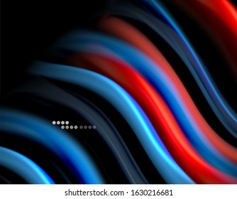 Seda líneas suaves sobre ondas de color líquido y negro. Ilustración vectorial para papel tapiz, cartel, fondo, tarjeta, libro, ilustración, página de inicio, portada, cartel, cartel, pancarta, volante, diseño