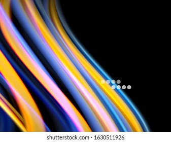 Seda líneas suaves sobre ondas de color líquido y negro. Ilustración vectorial para papel tapiz, cartel, fondo, tarjeta, libro, ilustración, página de inicio, portada, cartel, cartel, pancarta, volante, diseño